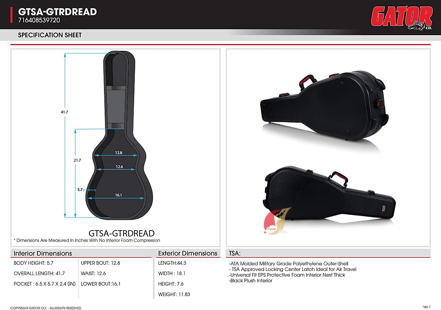 Gator case GTSA-GTRDREAD-S 民謠吉他硬盒