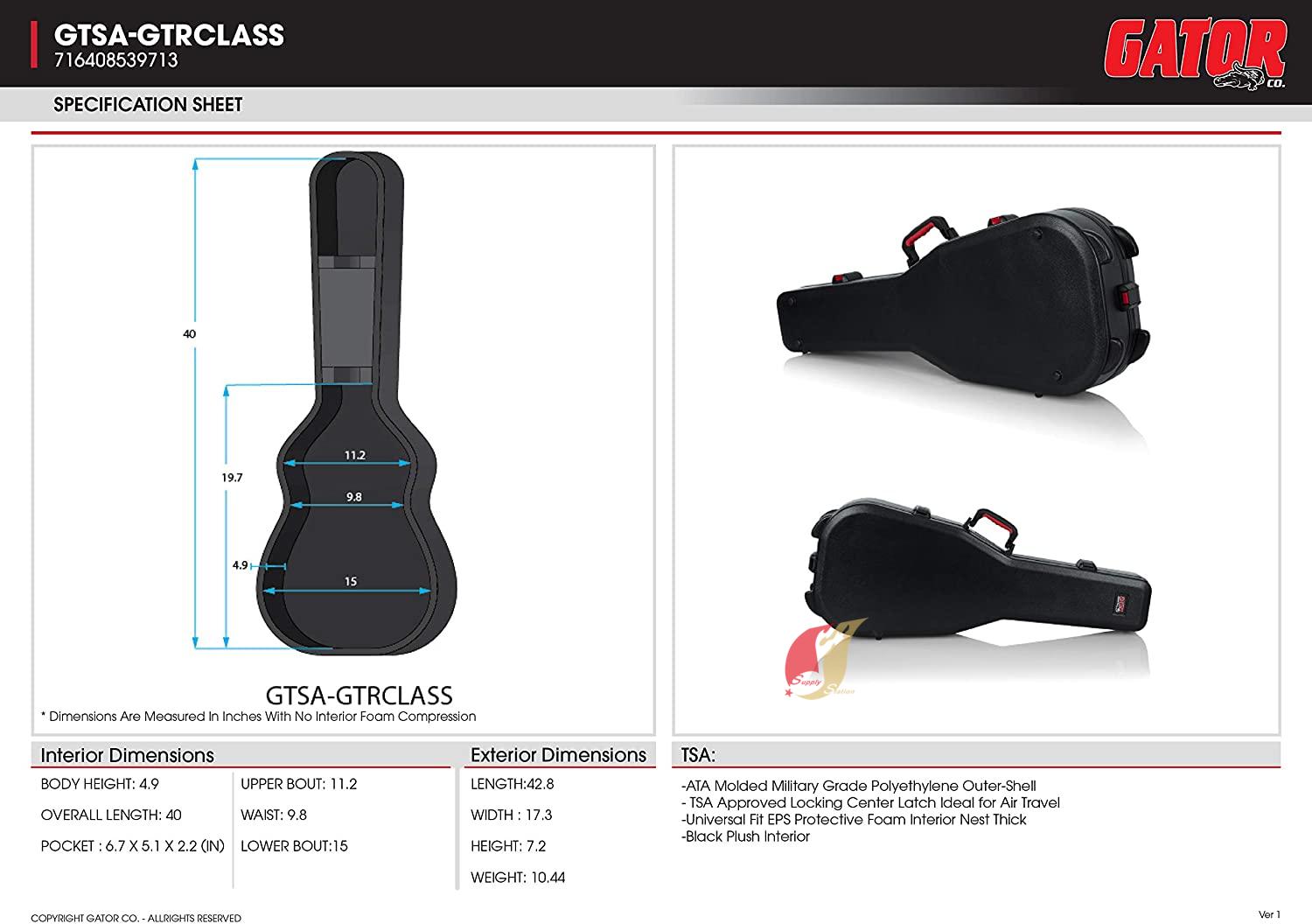 Gator case GTSA-GTRCLASS 古典吉他硬盒