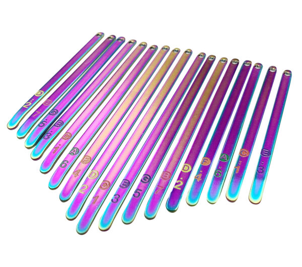 卡林巴琴 拇指琴 五彩紫鋼片彩色音階印刷套組 音名鋼片