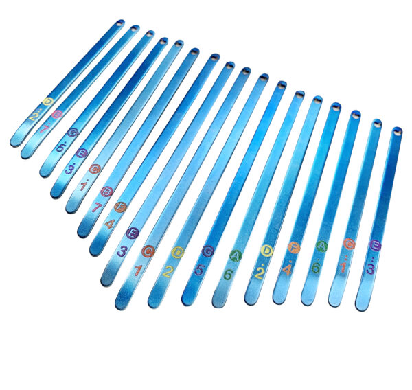 卡林巴琴 拇指琴 海軍藍鋼片彩色音階印刷套組 音名鋼片